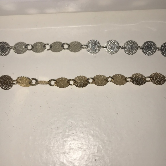 Silver and gold choker necklaces, unknown brand - Picture 1 of 2